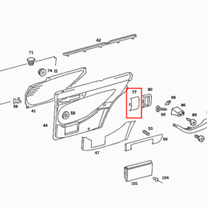 Mercedes W126 Door Handle Panel Blanking Plate Cover Left or Right (1267660191 / 1267660291