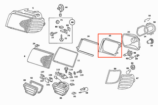 Mercedes-Benz C126 Euro Bosch Headlight Bracket Cover (Left or Right) (1305542094 A0008261324 / A0008261424)