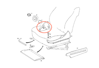 Mercedes W126 Front Seat Inner Hinge Plastic Cover - All Colors, Right or Left (A1269183130 / A1269183230)