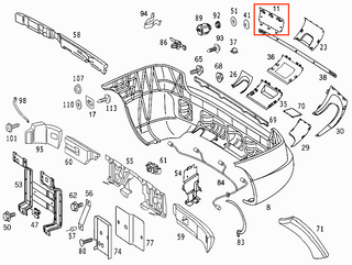 Mercedes W163 ML Rear Tow Hook Cover Left or Right (A1638801705 / A1638801605)