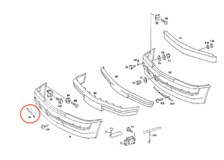 Mercedes W201 190E Cosworth EVO 16V Tow Eyelet Plate Tow Cover (A2018800205)