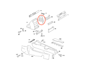 Mercedes W201 Center Console Vent Grill Left or Right (A2016801317 / A2016801417)