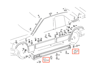 Mercedes W201 EVO 190 Cosworth Jack Point Covers (Set of 4) - Primed (A2016980530 / A2016980630 / A2016980730 / A2016980830)