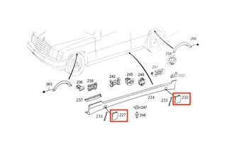 Mercedes W202 AMG Jacking Point Cover Set of 4 (HWA2026980130)