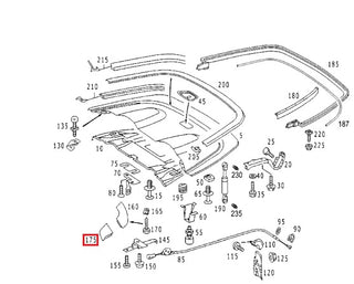 Mercedes W208 CLK Convertible Top Rear Flap Linkage Trim Cover Left or Right (A2086900164 / A2086900264) - All Colors