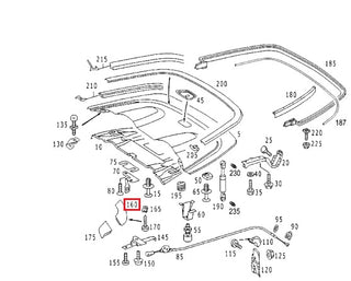 Mercedes W208 CLK Convertible Top Rear Flap Trim Cover Left or Right (A2086930333 / A2086930433) - All Colors