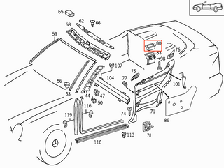 Mercedes W208 CLK Convertible Wind Deflector Cap Left or Right (A208693011 / A208693012) - All Colors