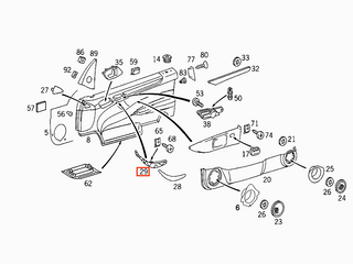 Mercedes W208 CLK Inner Door Pull Handle Left or Right (A2088100554 / A2088100654) - All Colors