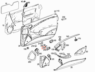 Mercedes W209 CLK Front Door Card Bolt Screw Cap Lid Cover (A2097270588) - All Colors